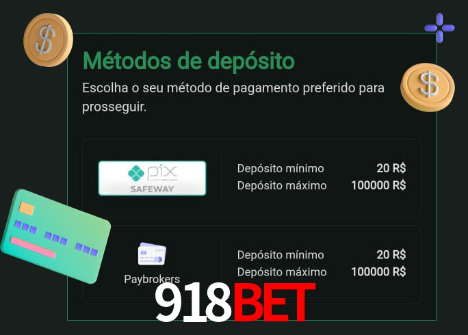 O cassino 918Bet oferece uma grande variedade de métodos de pagamento